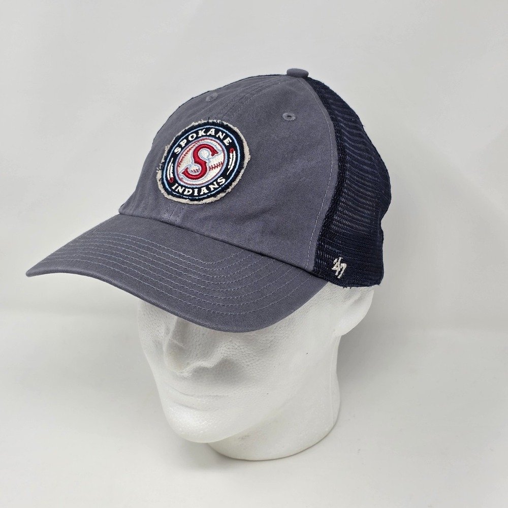 '47 Brand Spokane Indians MiLB Closer Trucker Hat Gray Navy OSFM Stretch Fit Cap